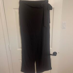 Halara High Waisted Tie Side Wide Leg Work Pants- NWT, Black, size L